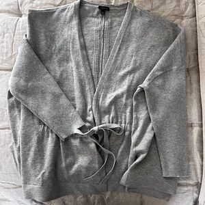 Gray Front-tie sweater